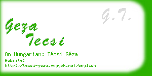 geza tecsi business card