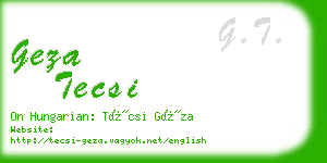 geza tecsi business card